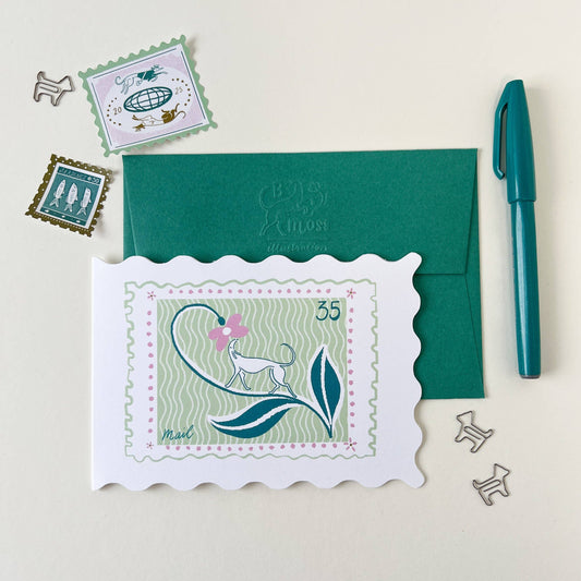 Sniff Stamp, A6 Shaped Greetings Card