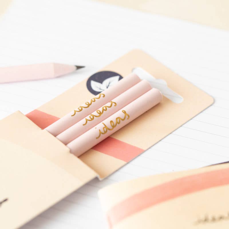Pencils Pack of 3 recycled - Ideas Cream & Carnation