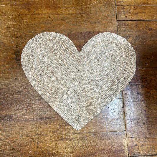 Natural heart rug