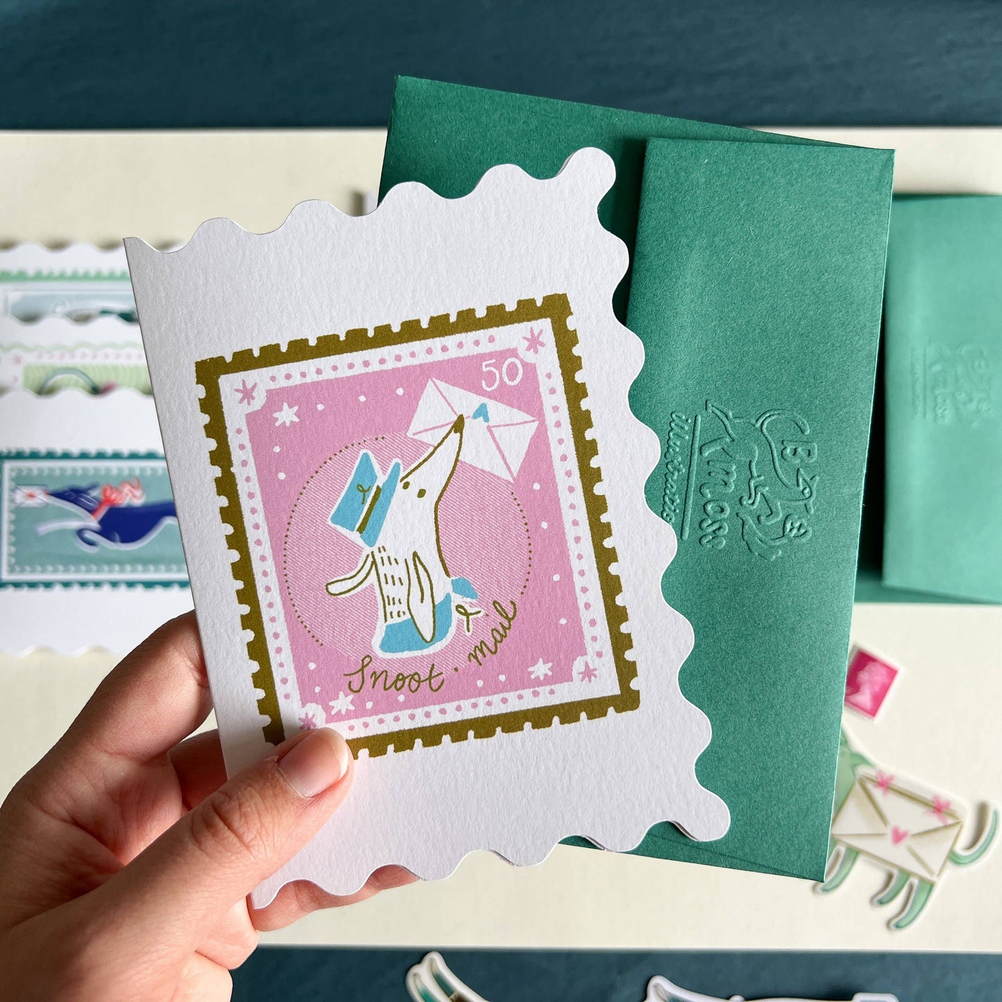 Snoot Mail, A6 Shaped Greetings Card