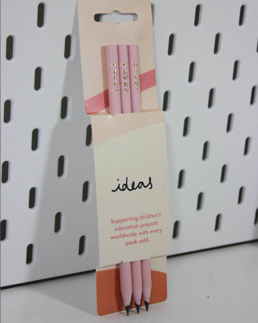 Pencils Pack of 3 recycled - Ideas Cream & Carnation