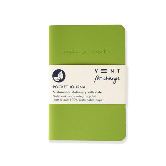 Notebook A6 Recycled Leather & Paper Journal Green