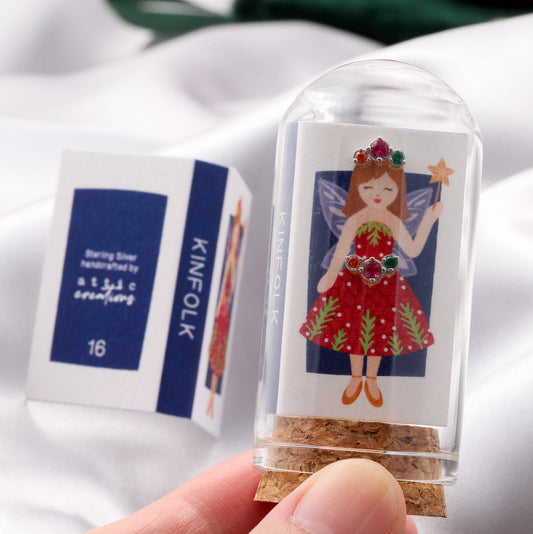 KINFOLK Red Dress & Fairy Crystal Gem Earrings