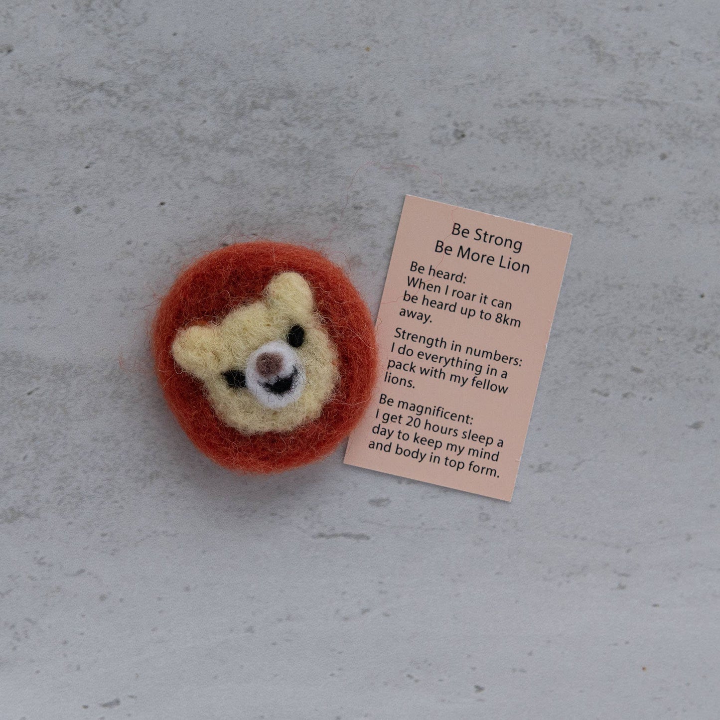 Wool Felt Lion Spirit Animal Gift In A Matchbox
