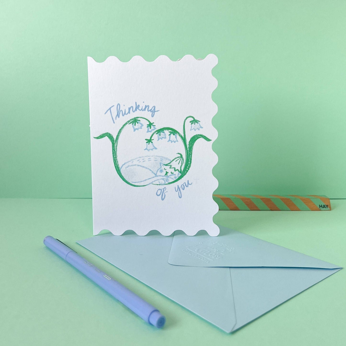 Thinking Of You, A6 Scalloped Greetings Card