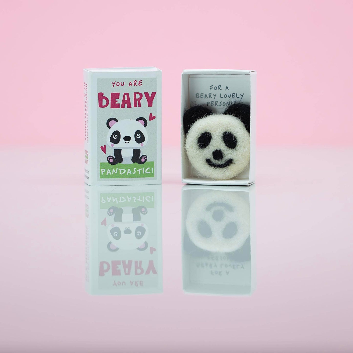 You're Beary Pandastic Wool Felt Panda In A Matchbox