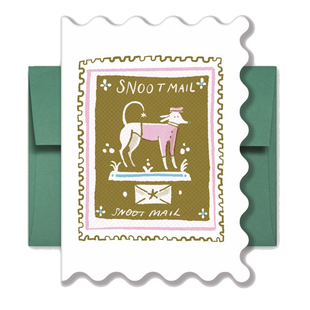 Snoot Stamp, A6 Shaped Greetings Card