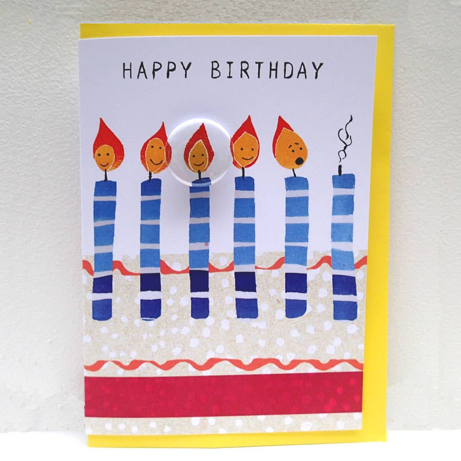 Birthday Candles - Greeting card with badge
