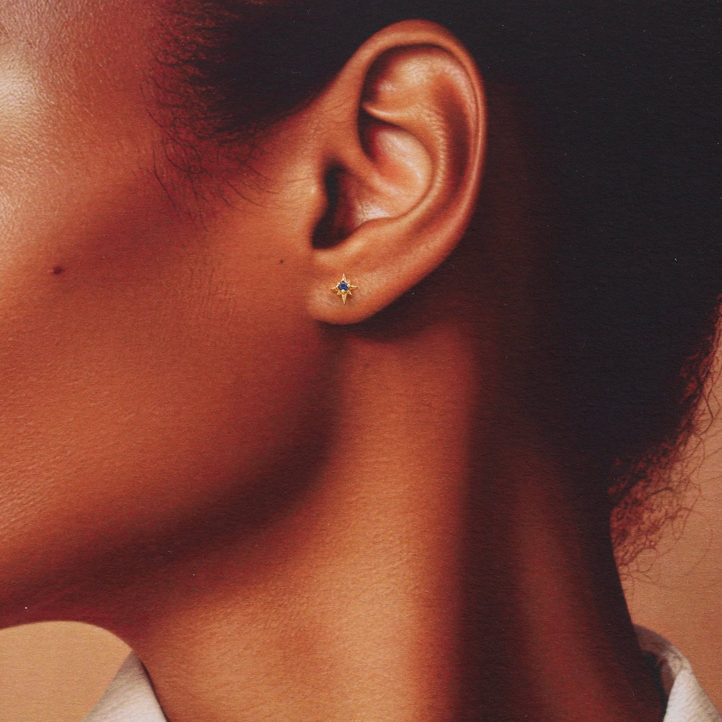 KINFOLK Angel with North star BLUE crystal earrings