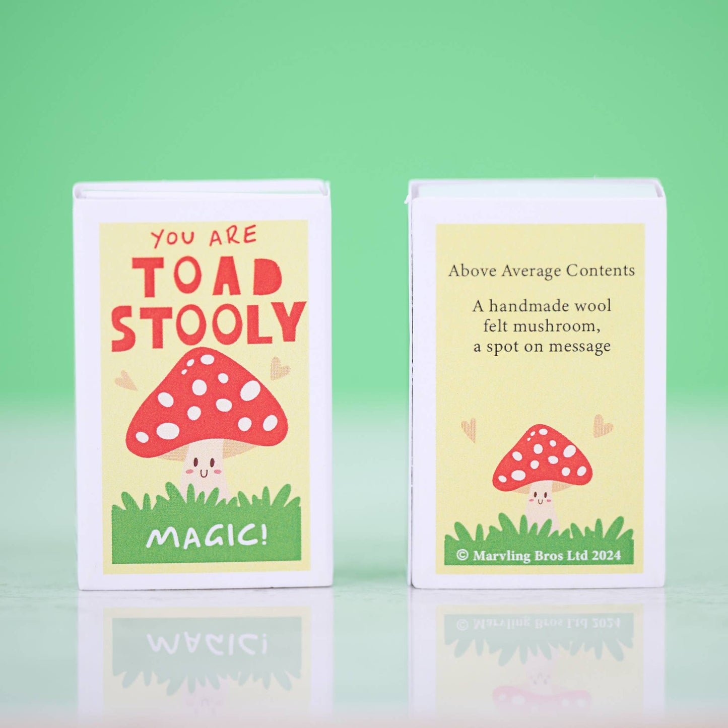 You Are Toadstooly Magic Wool Felt Mushroom In A Matchbox