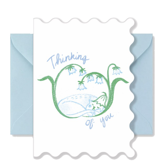 Thinking Of You, A6 Scalloped Greetings Card