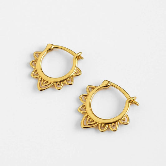 Lotus Vermeil Huggie Hoops