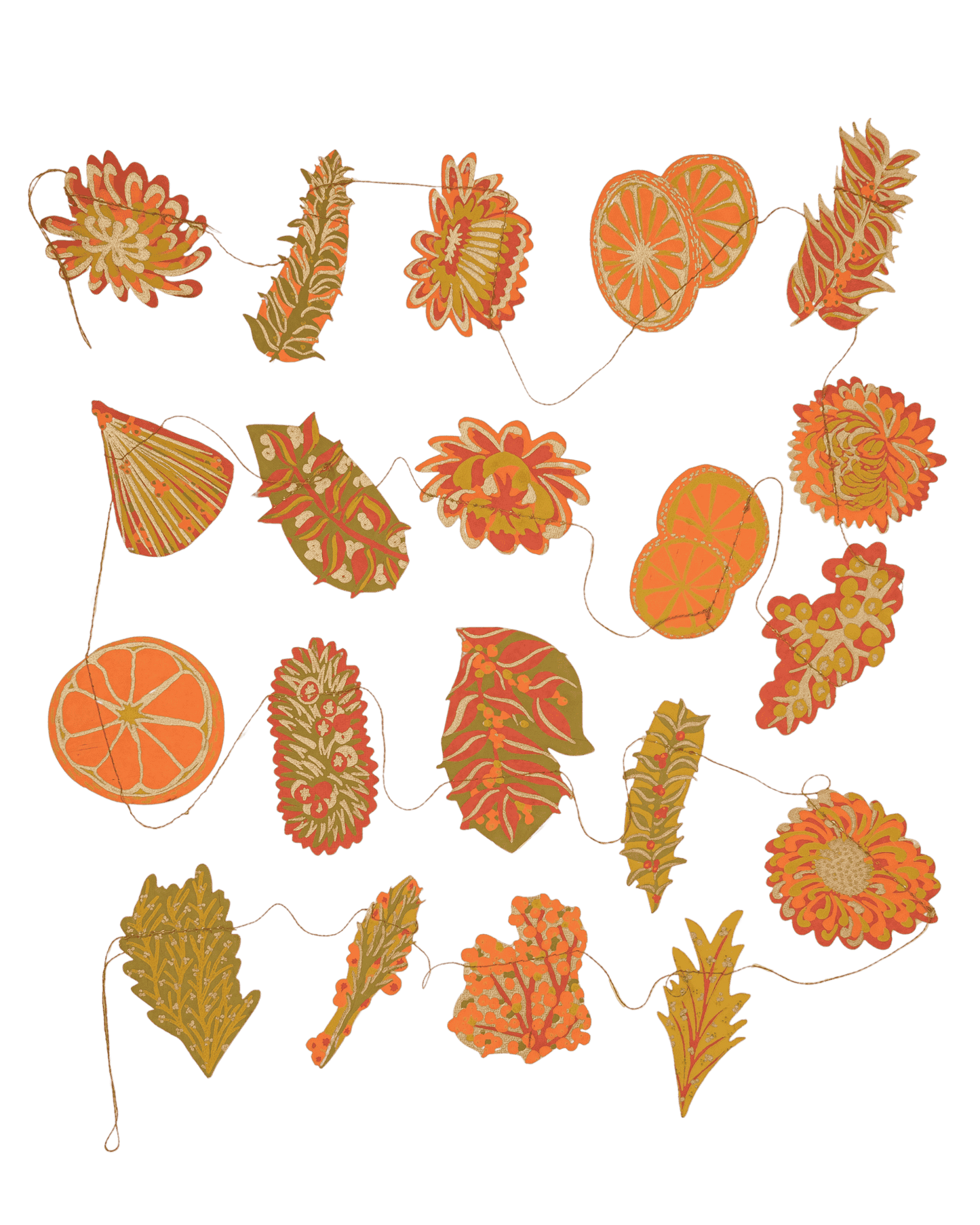 Garland Autumn Blooms Sewn