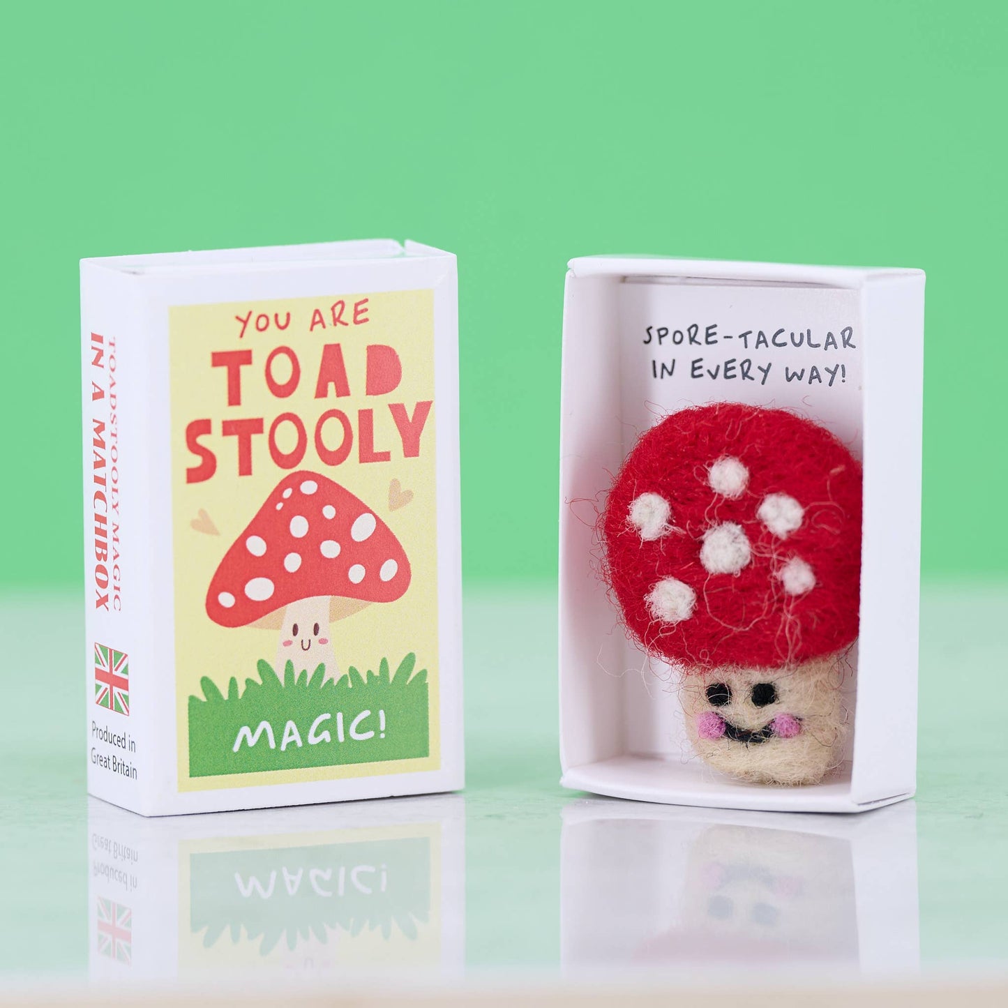 You Are Toadstooly Magic Wool Felt Mushroom In A Matchbox