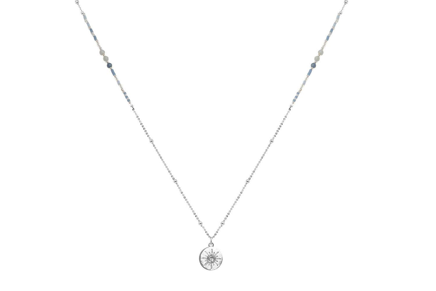 Hebe Sodalite Silver Long Necklace