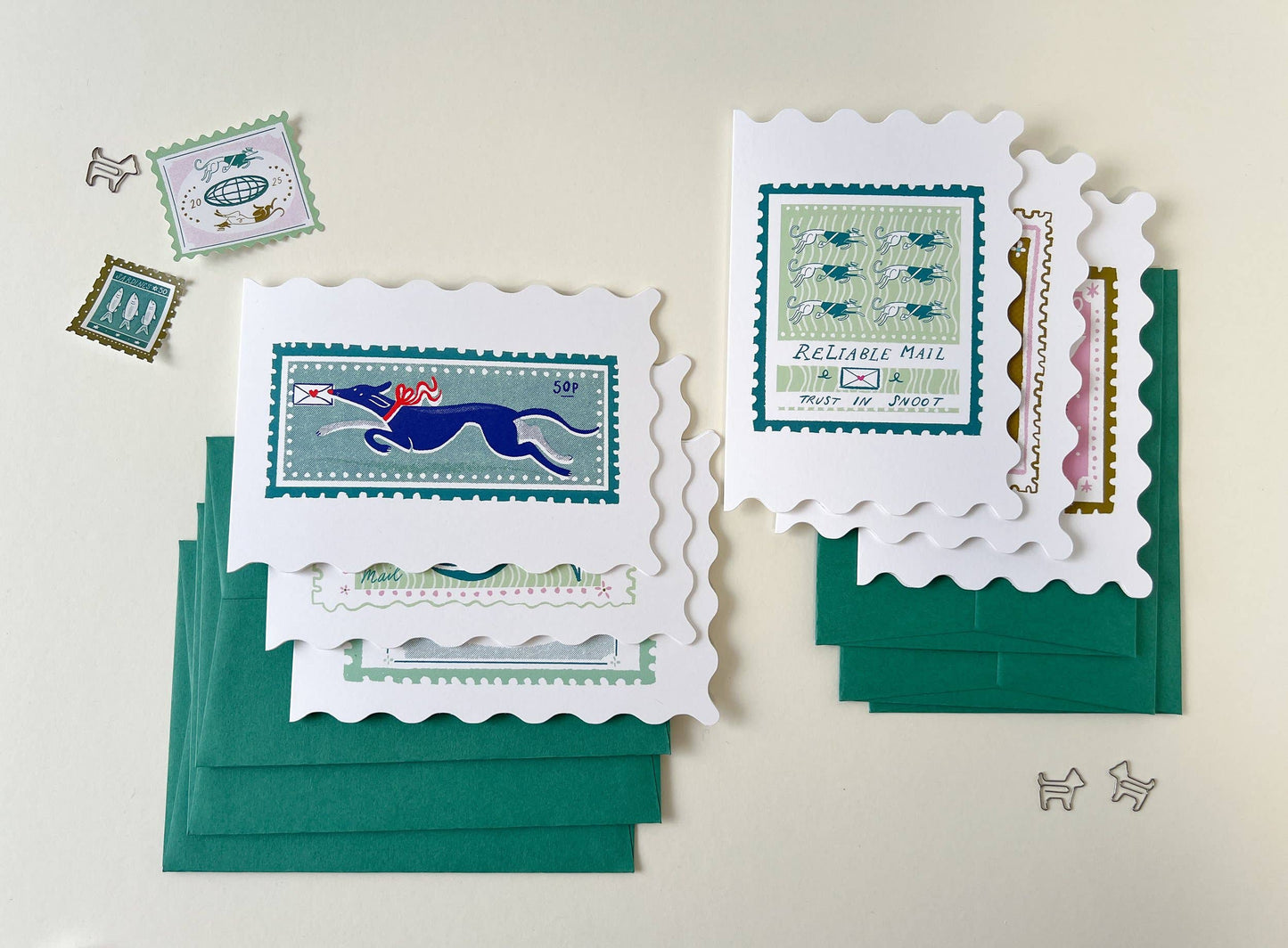 Long Stamp, A6 Shaped Greetings Card