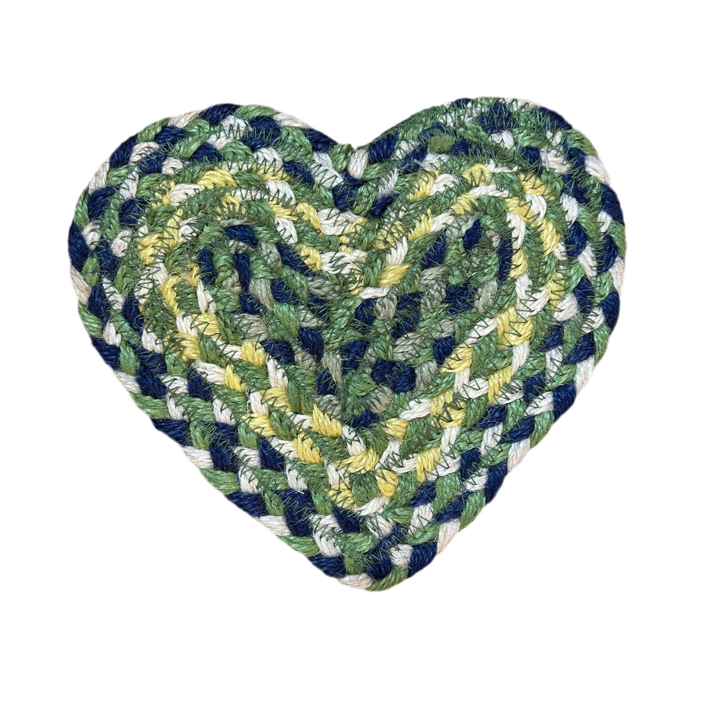 Mint jute heart coaster