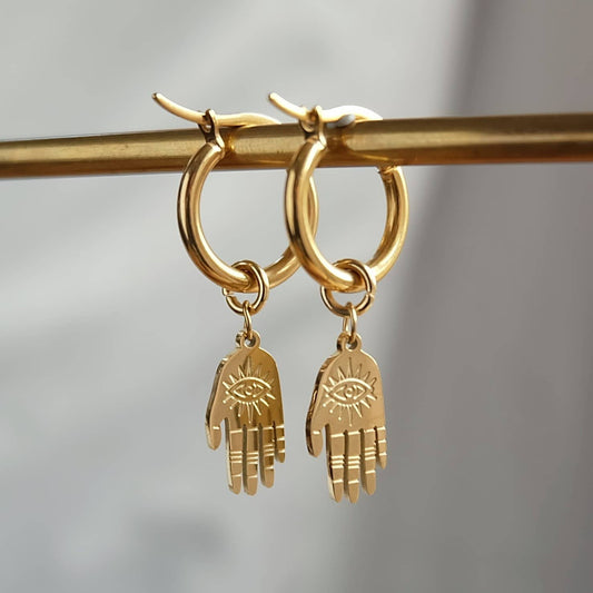 Hamsa Evil Eye Earrings
