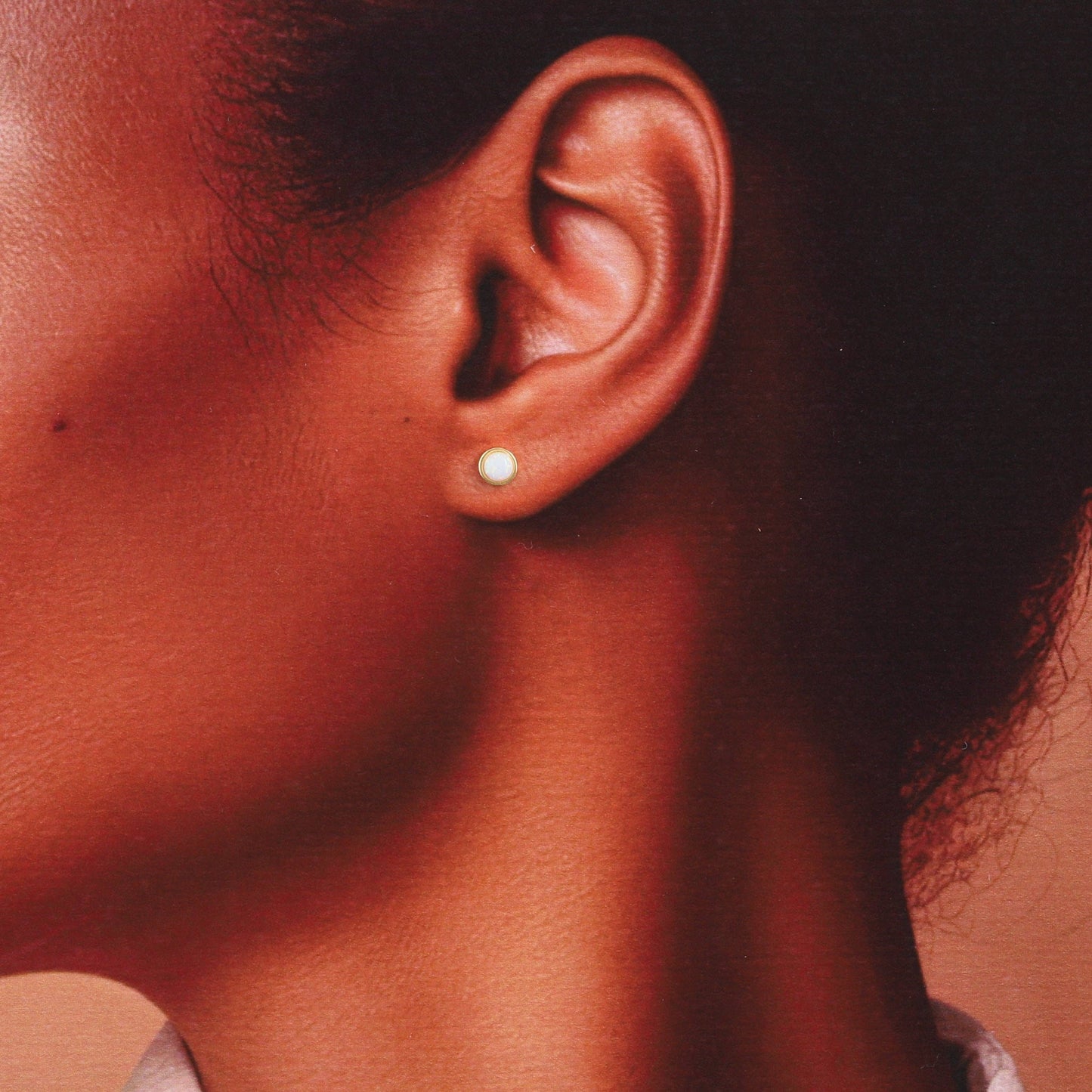 KINFOLK Green Elf with Moonstone studs