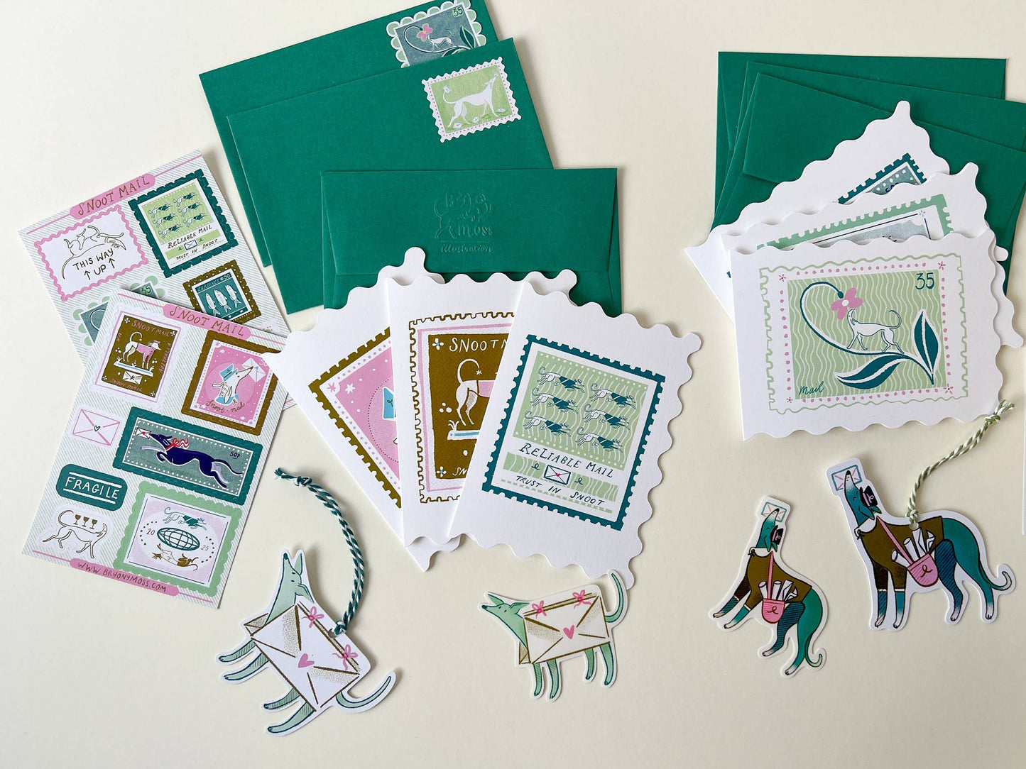 Long Stamp, A6 Shaped Greetings Card
