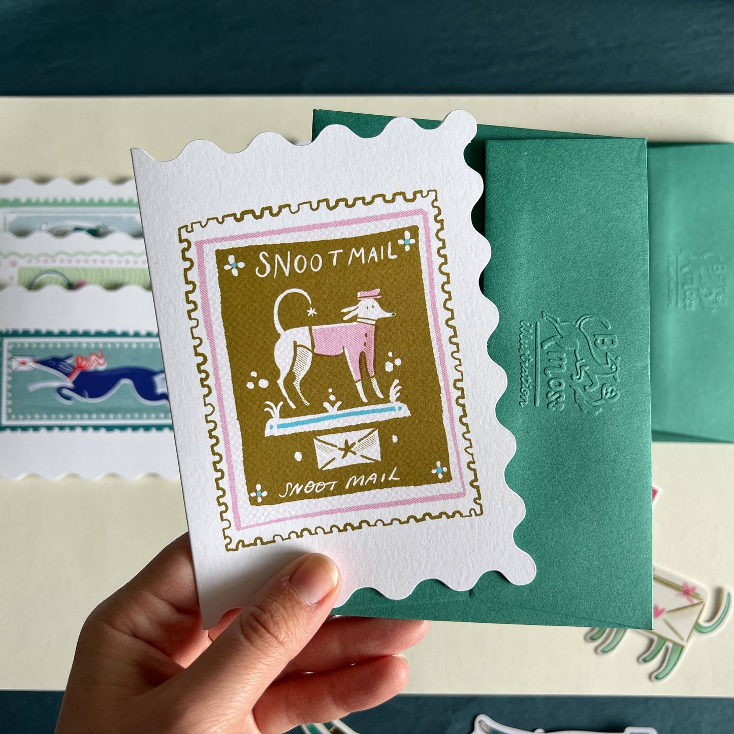 Snoot Stamp, A6 Shaped Greetings Card