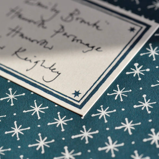 Packet of Ten Patterned Envelopes Little Stars Petrol