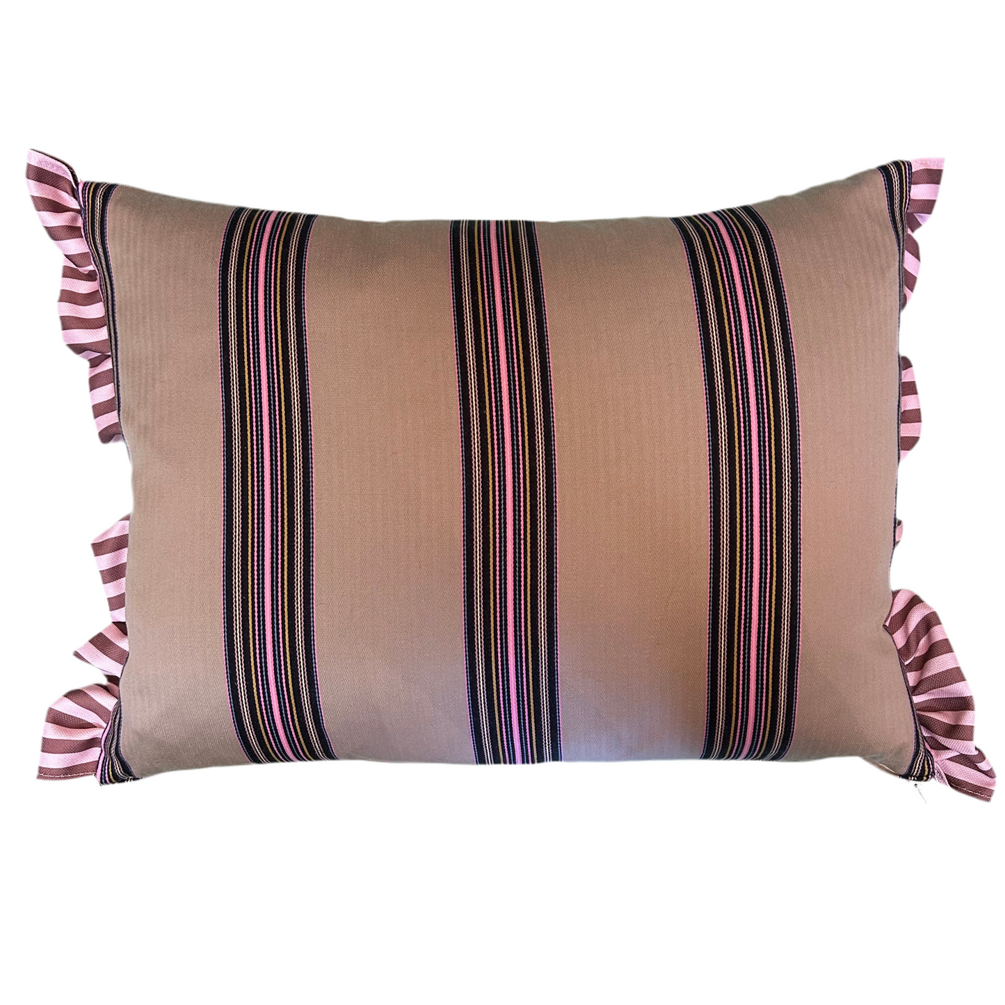 Colours of Arley Pink Stripe / Ian Mankin cushion