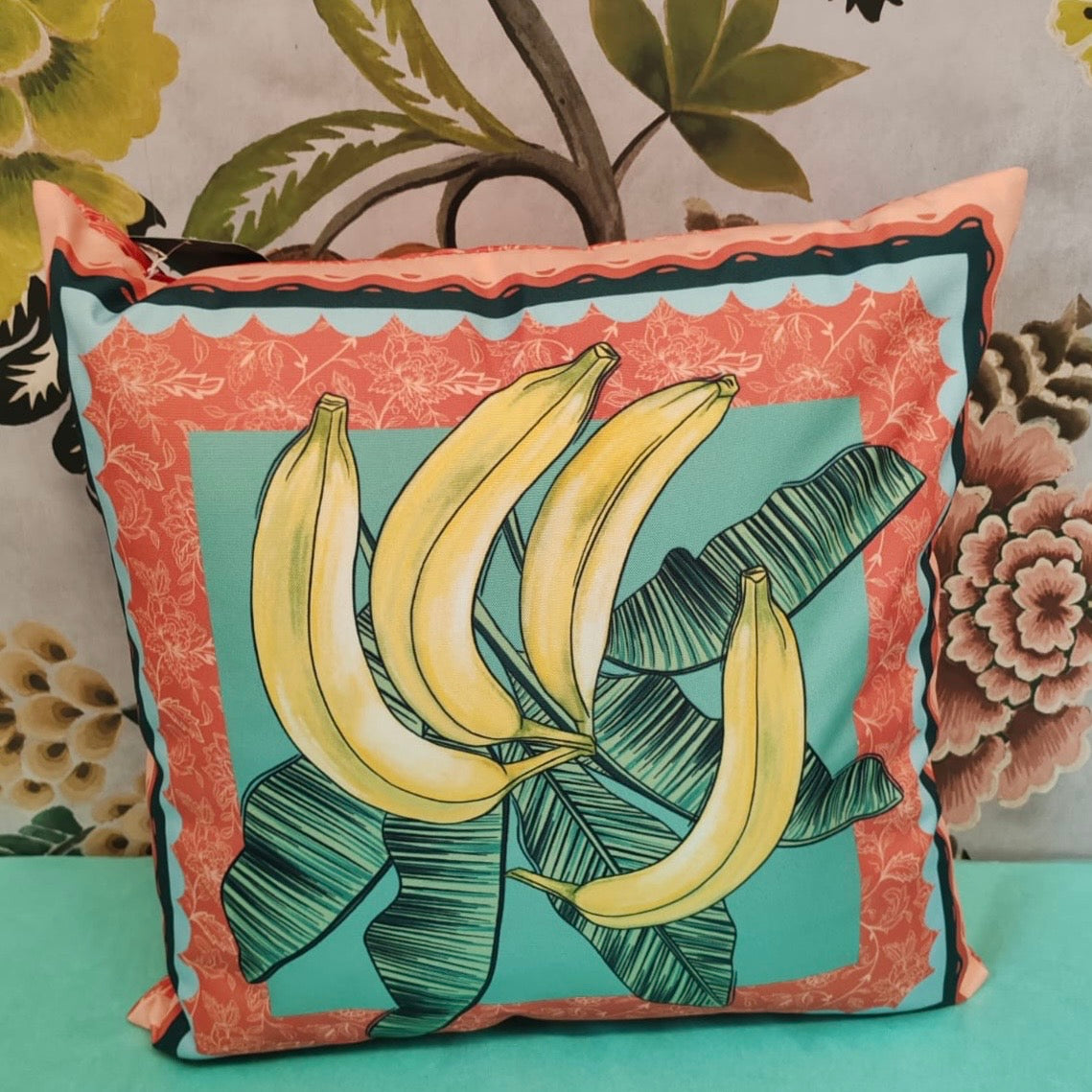 Bananas printed outdoor cushion