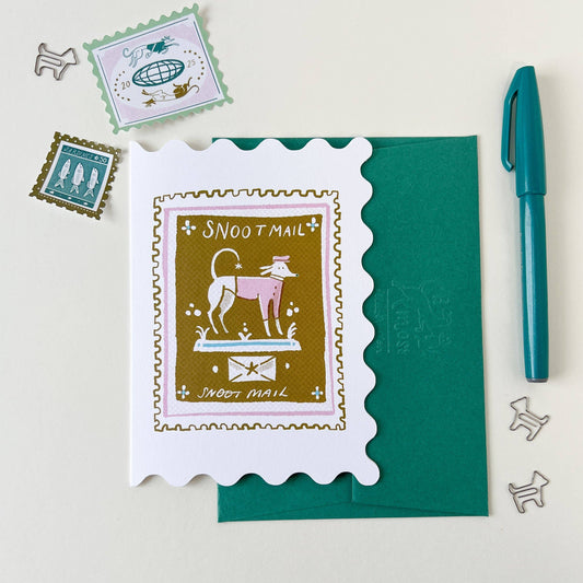Snoot Stamp, A6 Shaped Greetings Card