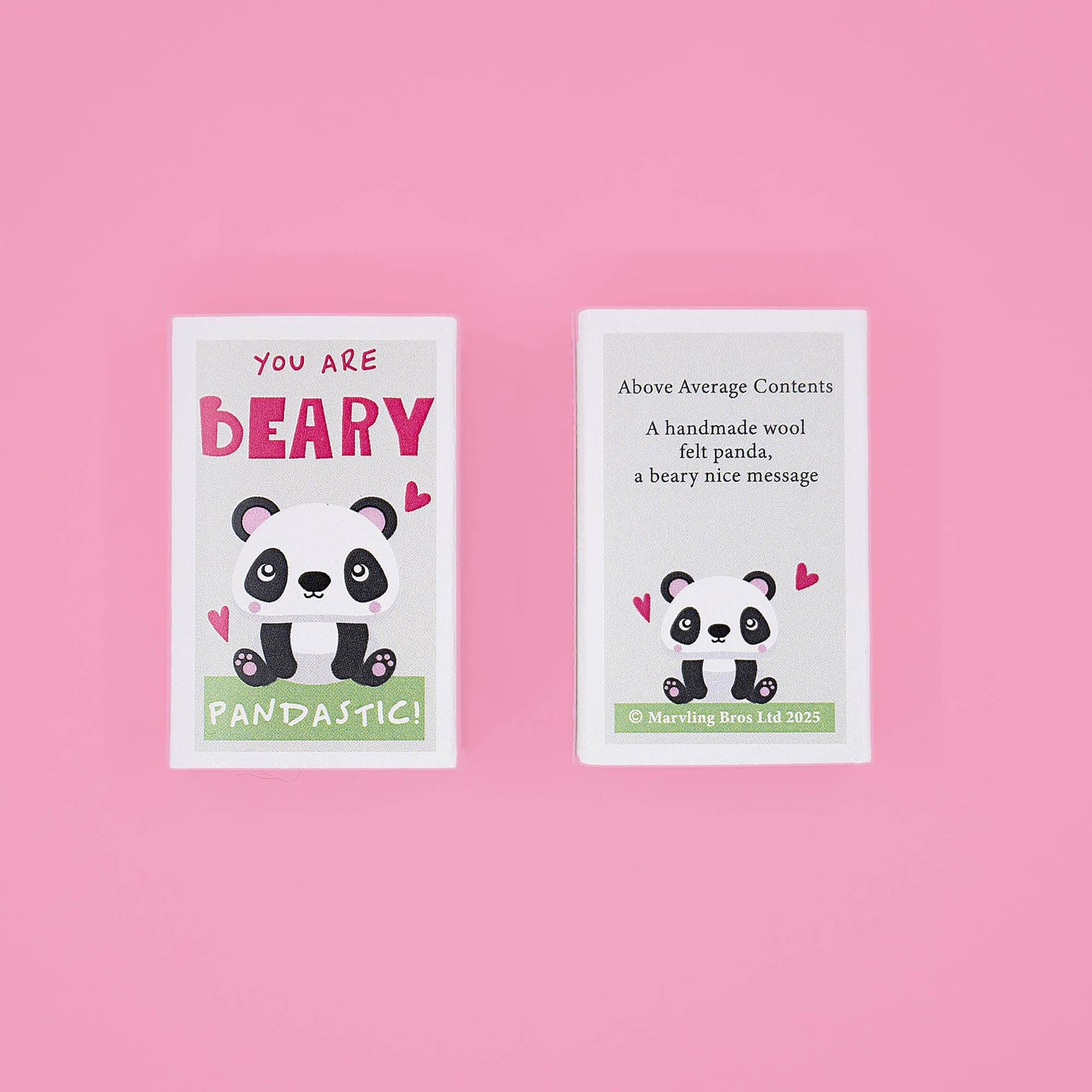 You're Beary Pandastic Wool Felt Panda In A Matchbox