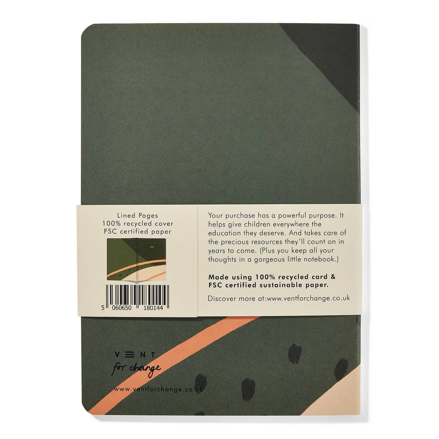 Notebook A5 Recycled & Sustainable Lined Paper Ideas - Green