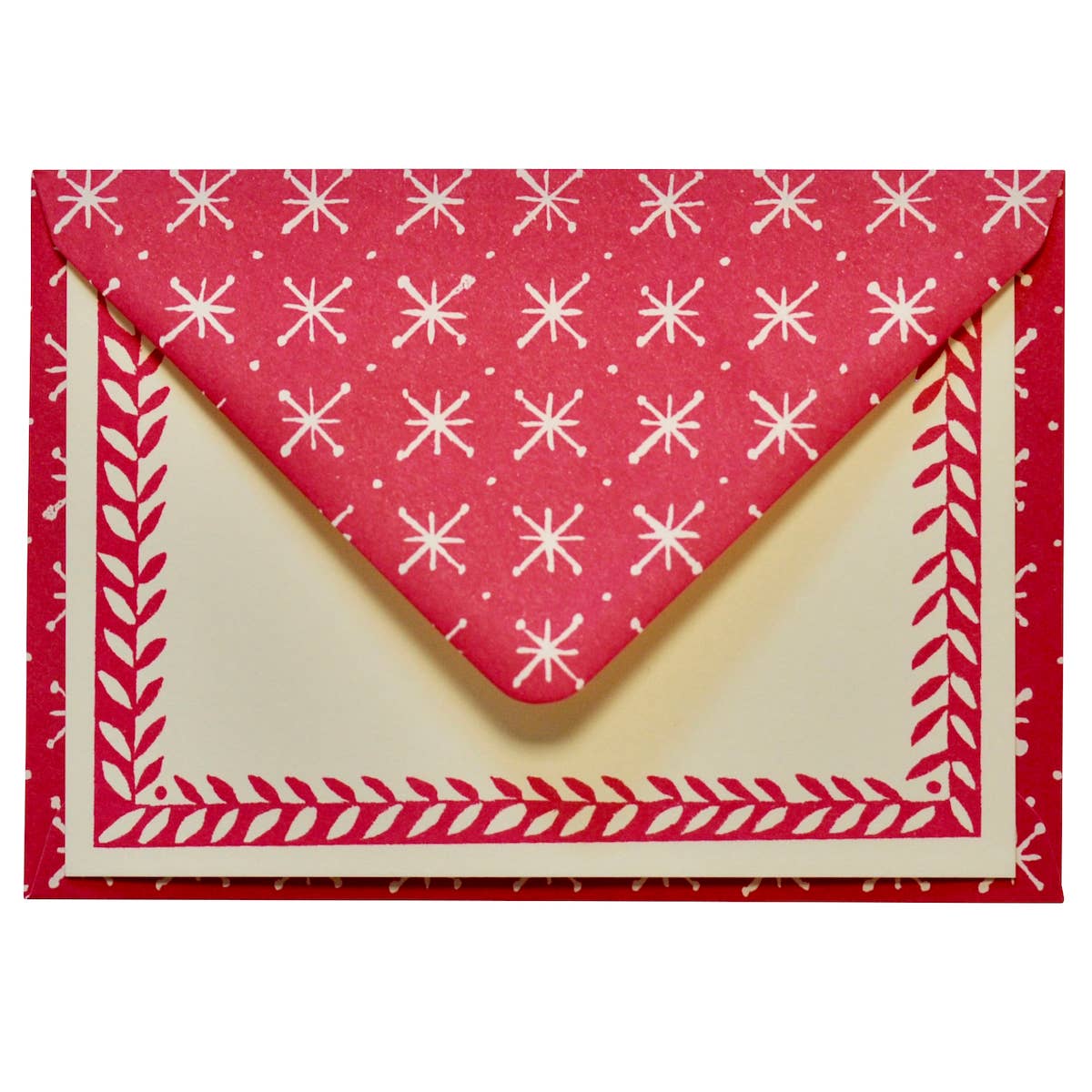 Set of Notecards and Envelopes Large Stars Magenta