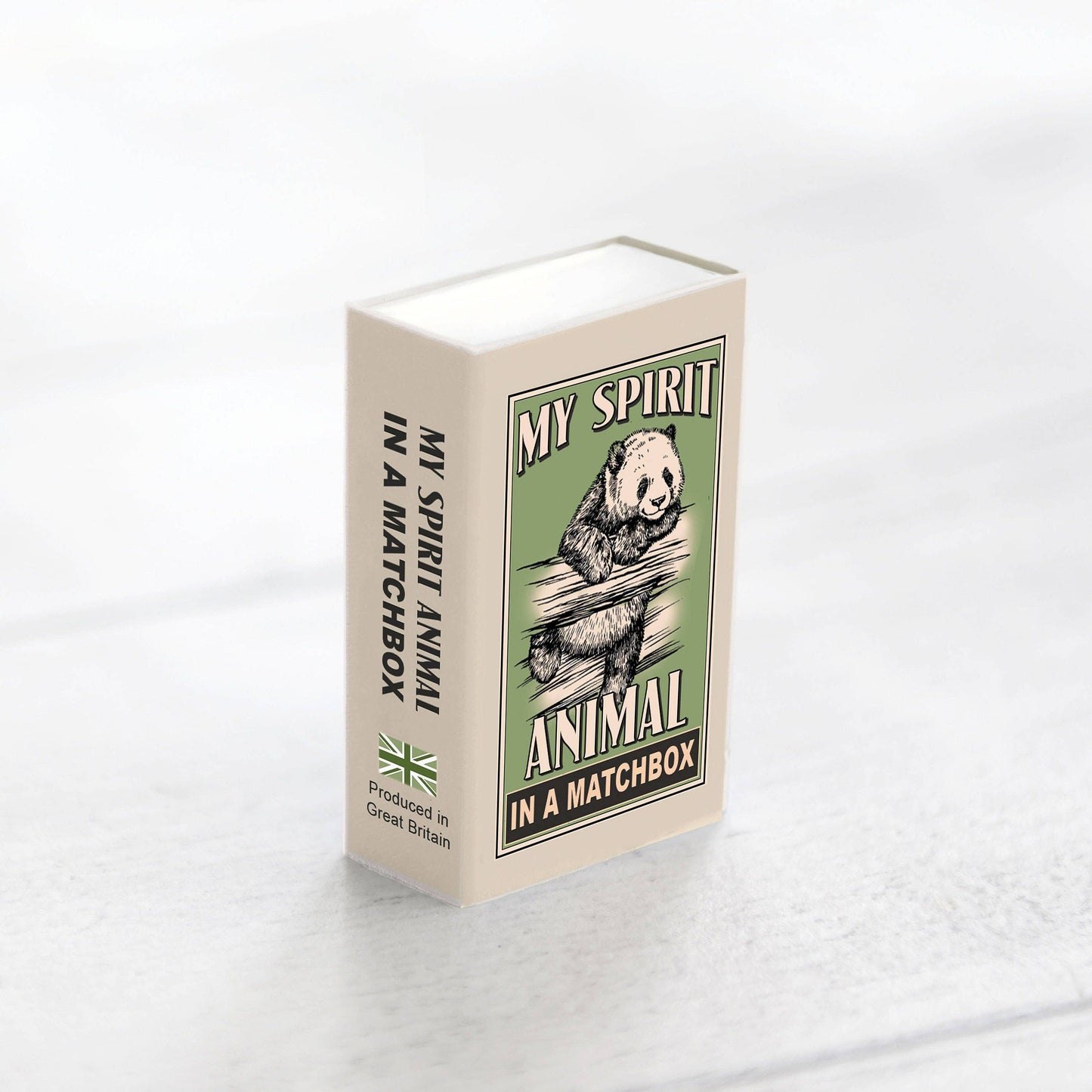 Wool Felt Panda Spirit Animal In A Matchbox