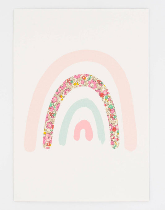 Rainbow Nursery Art - made with Liberty fabric