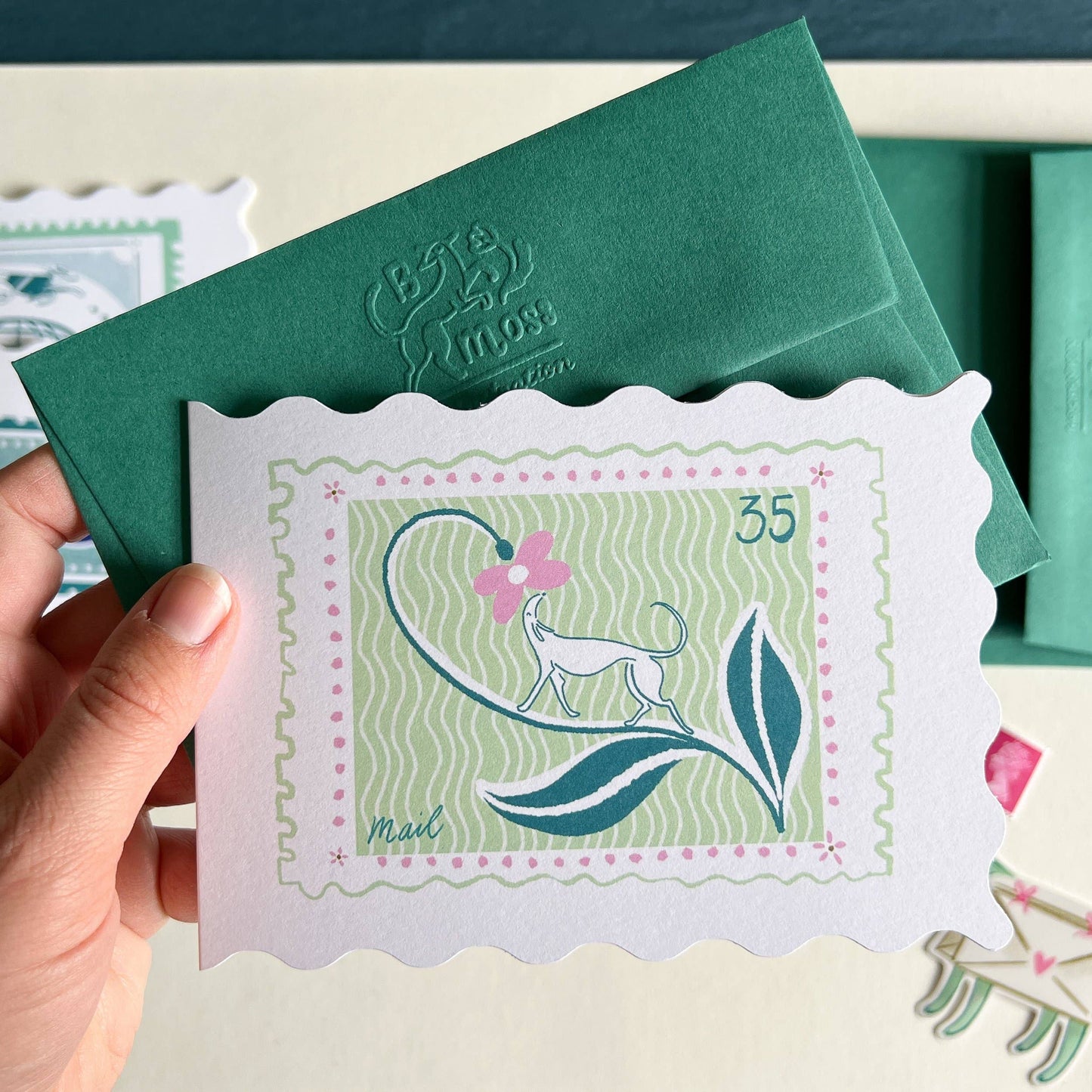 Sniff Stamp, A6 Shaped Greetings Card
