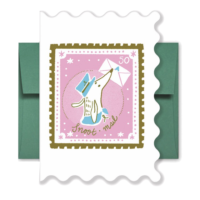 Snoot Mail, A6 Shaped Greetings Card