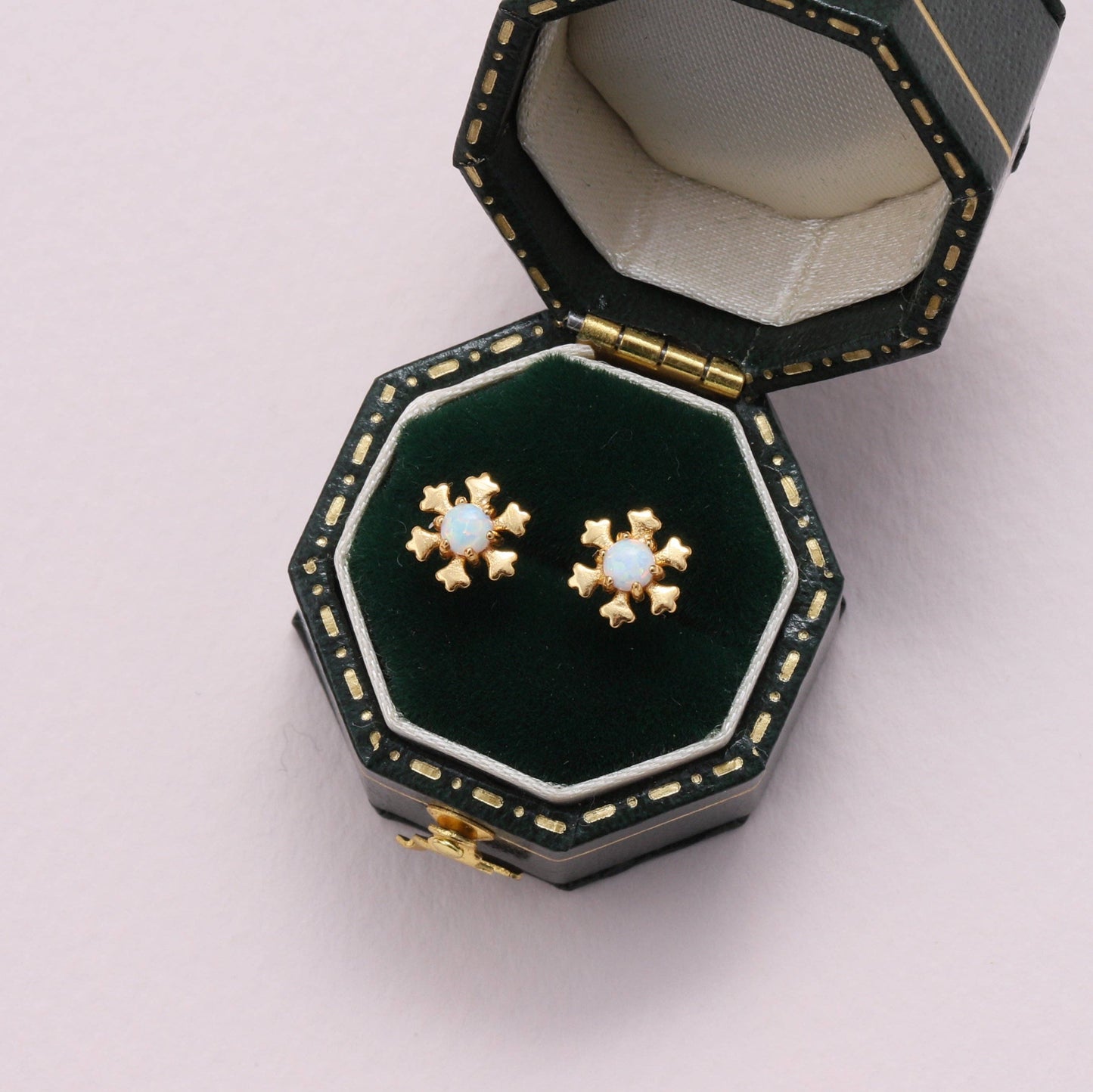 Opal Snowflake Earrings penguin graphic