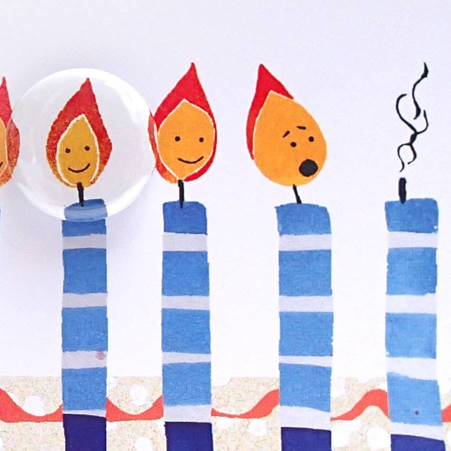 Birthday Candles - Greeting card with badge