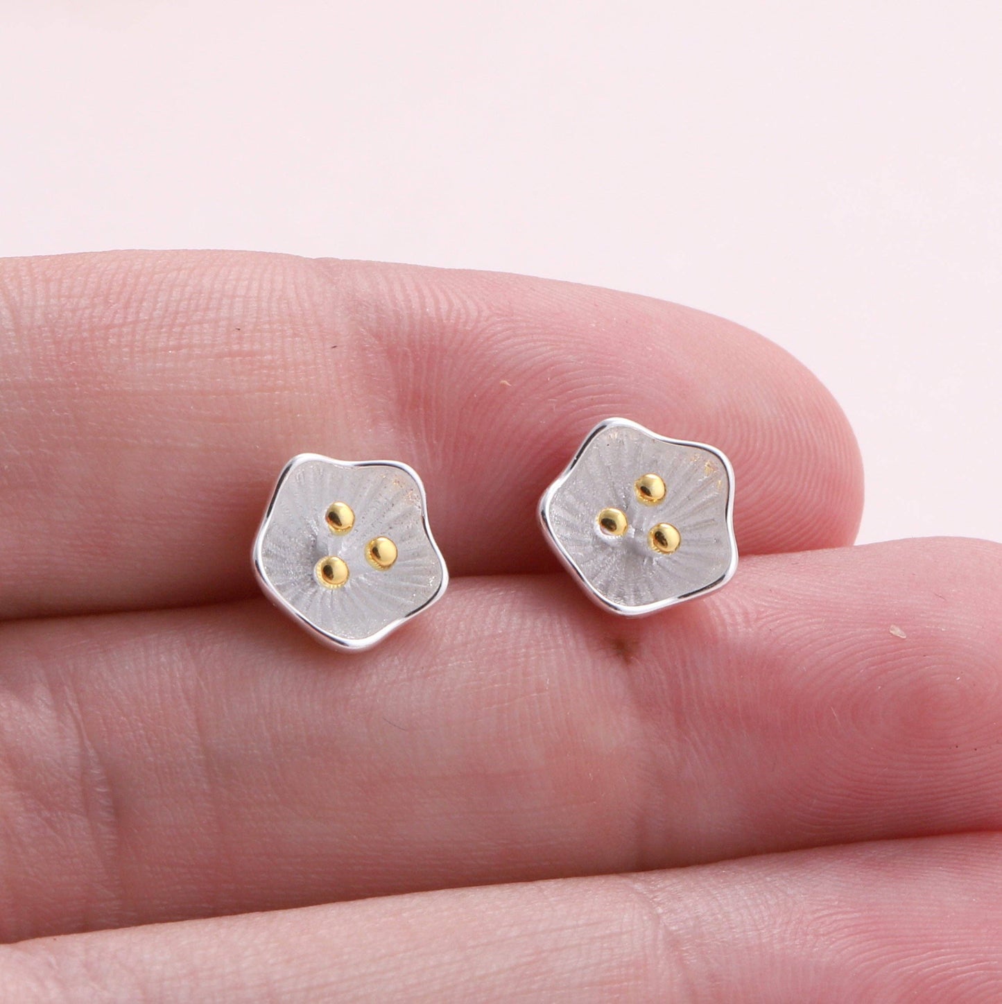 Message Bottle Earrings 'Flower And Rain'