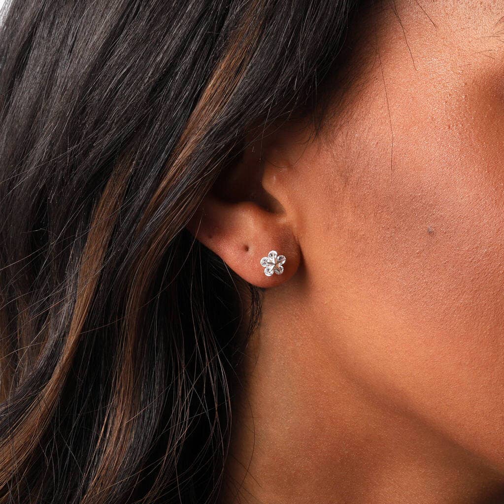 Clear Crystal Snowflake Earrings with snowman graphic