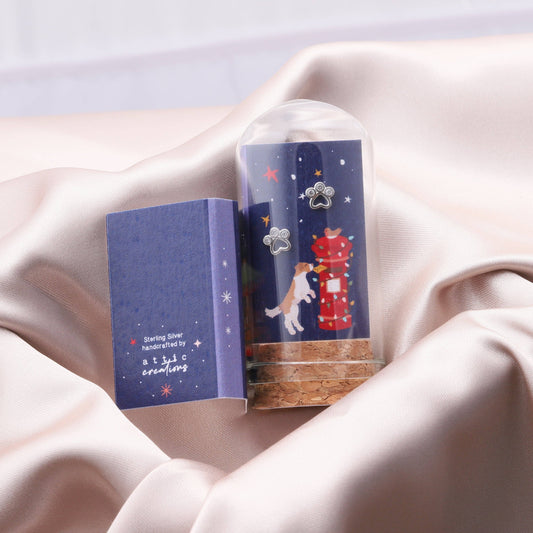 'POSTBOX' Crystal Tiny Paw earrings