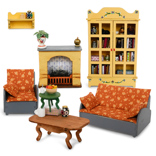 Kids DIY Dollhouse Furniture Kit - Living room (Scale 1:12)