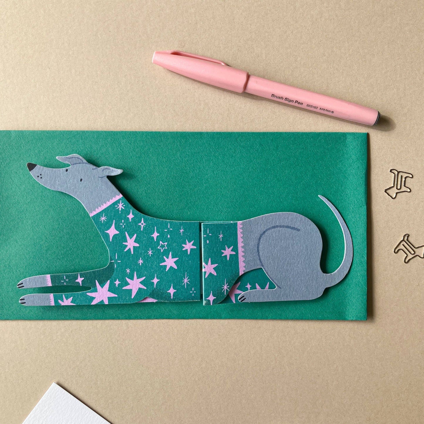 Maurice, Long Doggo Shaped Extendable Card