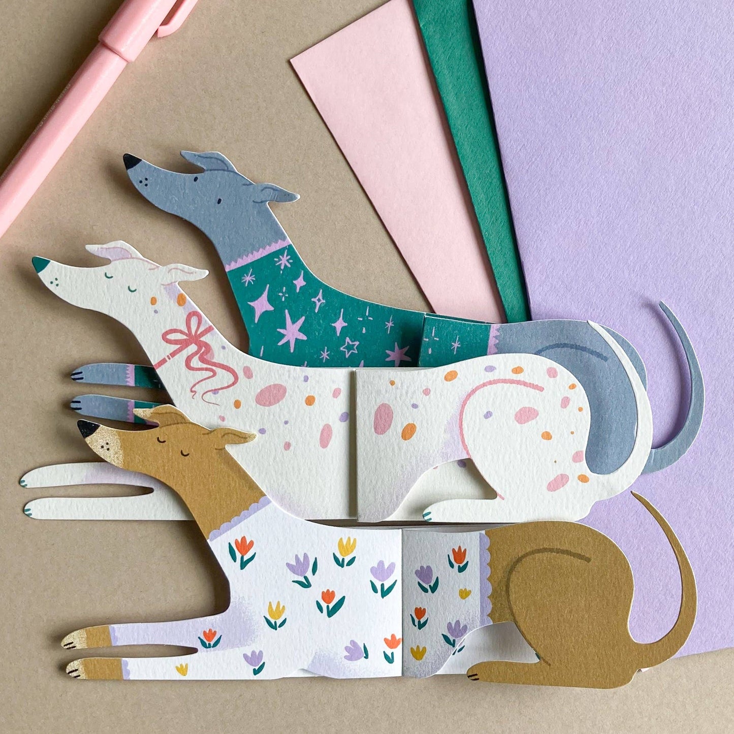 Maurice, Long Doggo Shaped Extendable Card