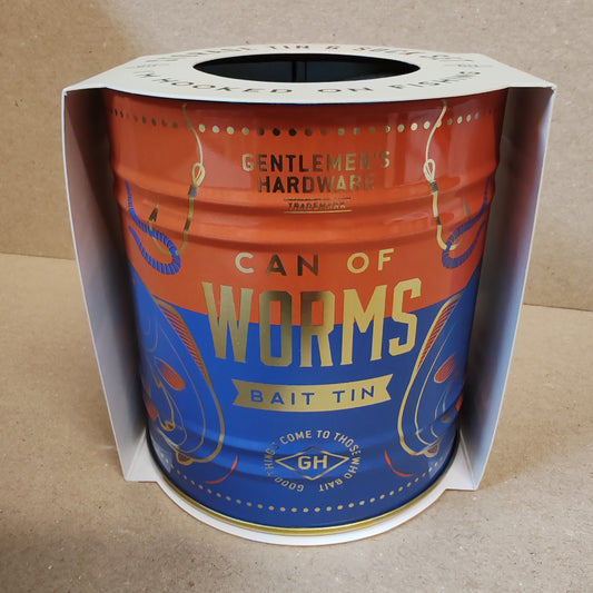 Fishing theme socks in a usable tin container.