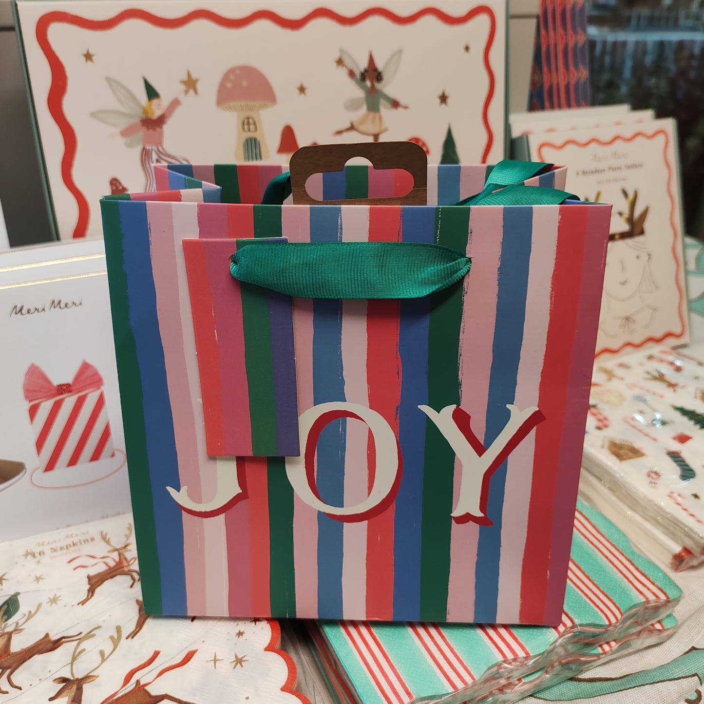 Joy stripes gift bag mini