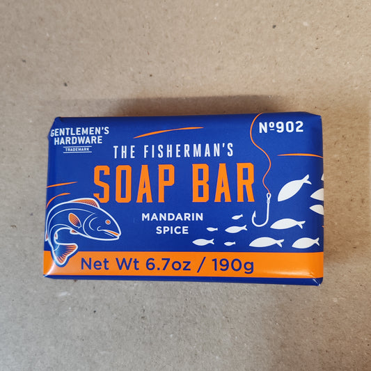 Retro packaging fisherman's soap bar. Mandarin soap