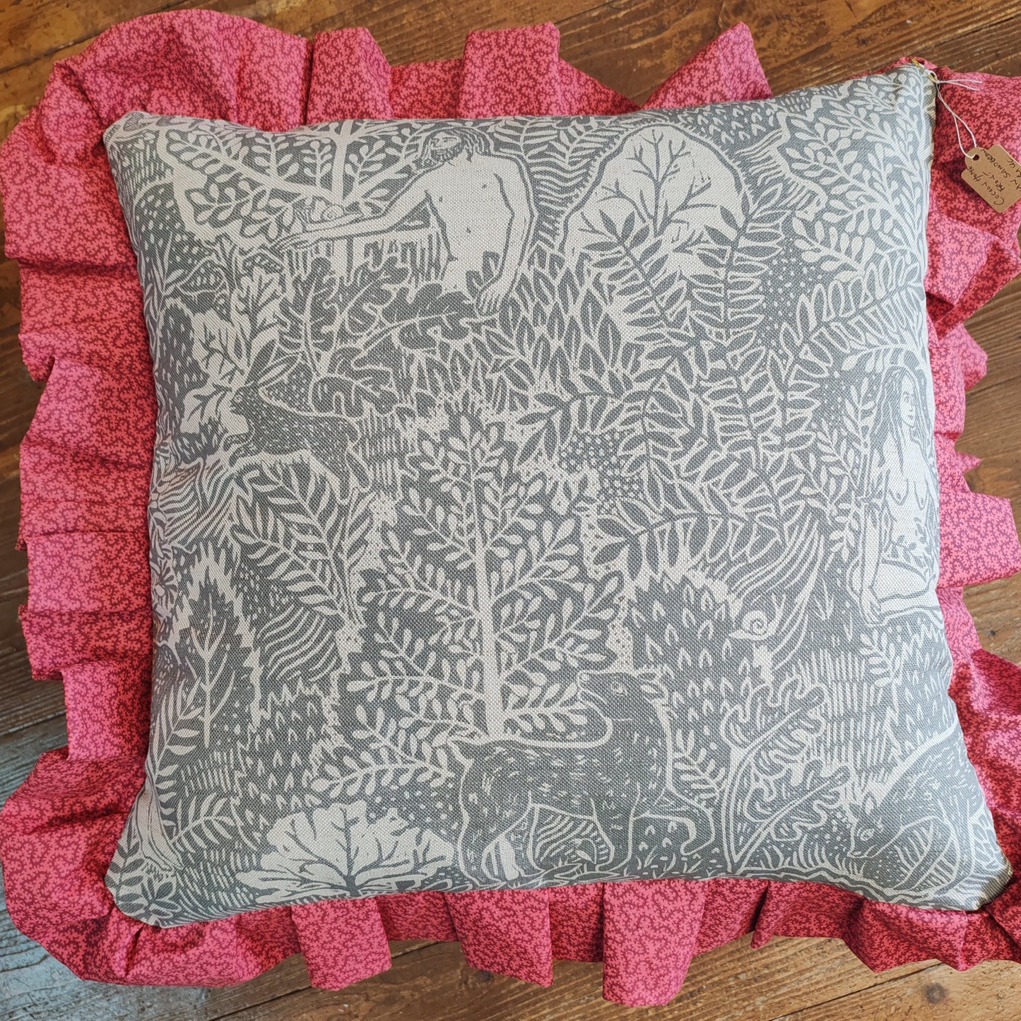 Adam and Eve fabric cushions.