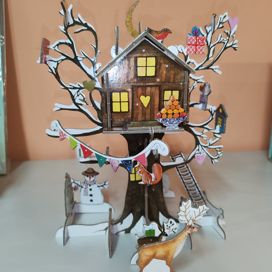 Pop, slot and build Christmas tree house advent calendar.