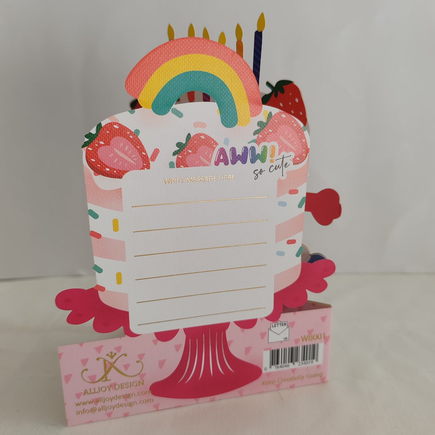 Wobbly eyes greeting card cake
